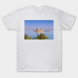 The castle of Bourtzi in the bay of Nafplio, Greece T-Shirt